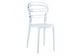 mini: Krzesło Miss Bibi biało-przezroczyste