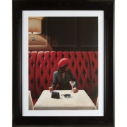 mini: Dekoria Obraz w ramie 86x106cm kobieta przy stolik