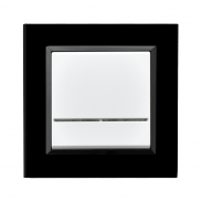 mini: Łącznik jednobiegunowy z podświetleniem z ramką szklaną czarną SONATA