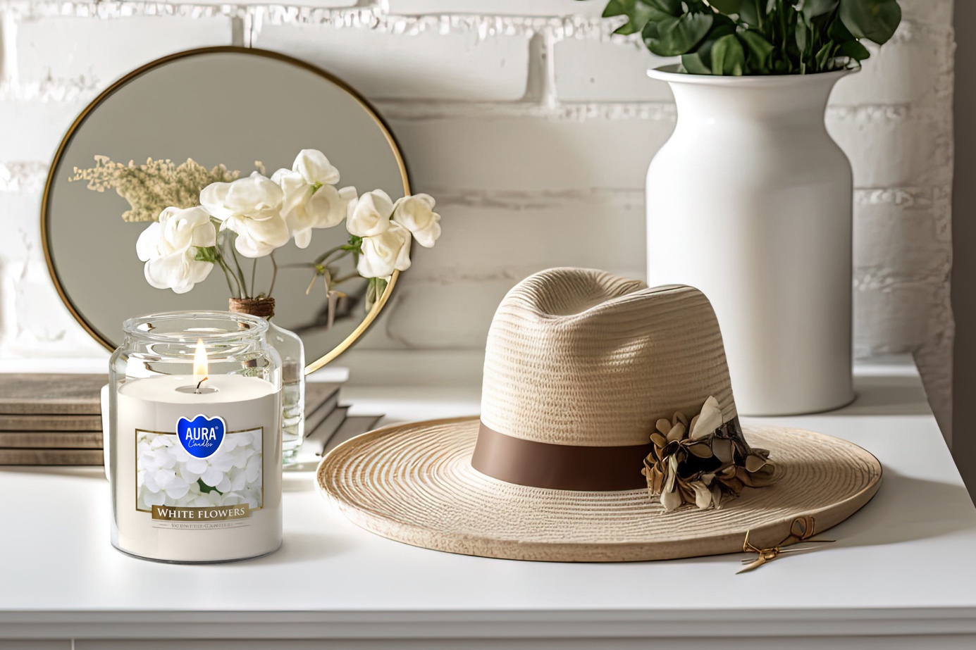 Białe Kwiaty świece zapachowe Aura Candles Białe Kwiaty świece zapachowe Aura Candles